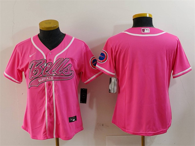 Youth Buffalo Bills Blank Pink With Patch Cool Base Stitched Baseball Jersey Youth Buffalo Bills Blank Pink With Patch Cool Base Stitched Baseball Jersey